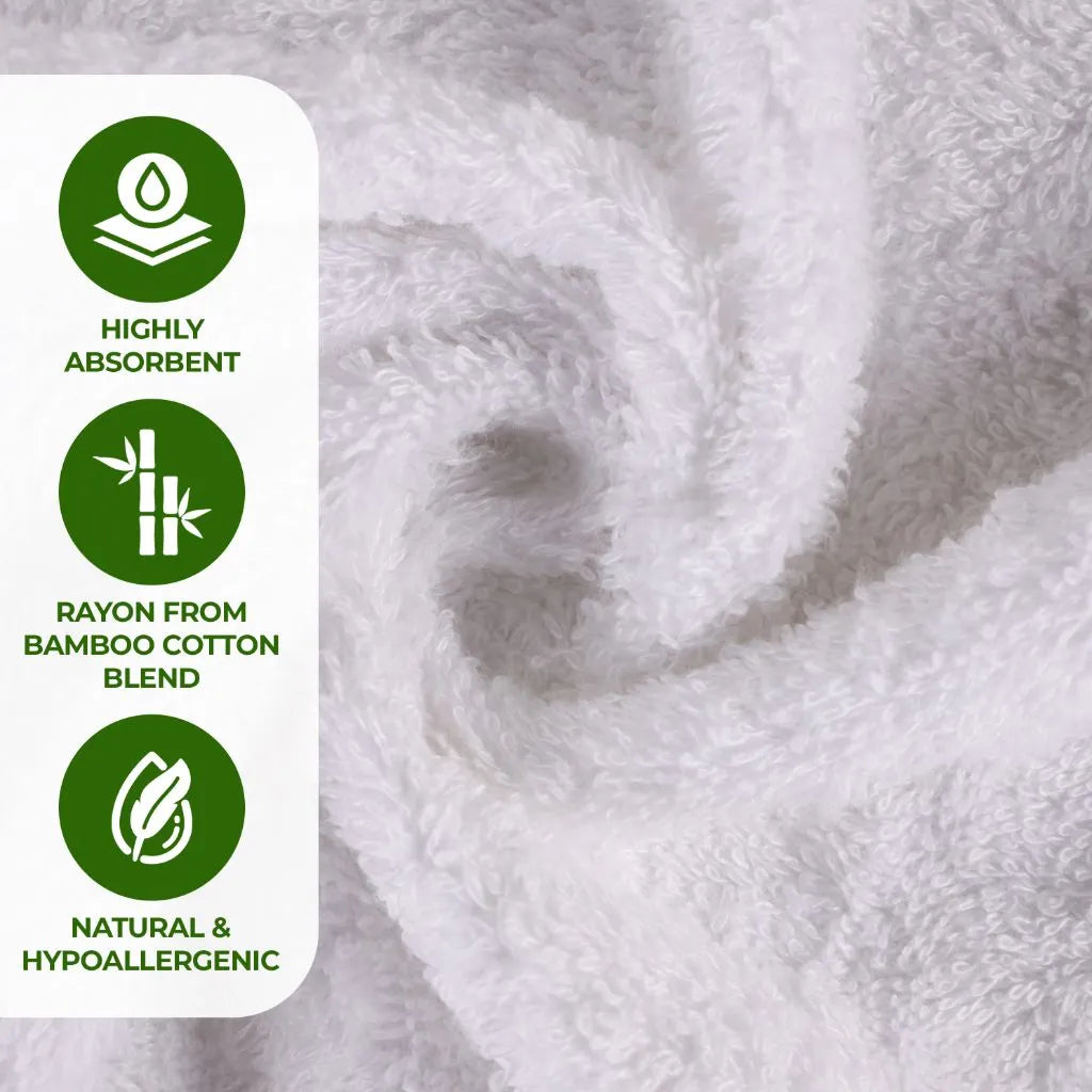 Rayon from Bamboo Eco-Friendly Fluffy Soft Solid 9 Piece Towel Set