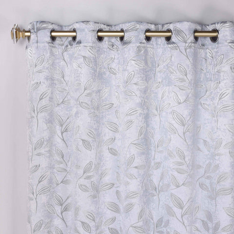 Blackout Curtains Leaves Pattern Room Darkening Grommet 2 Panels