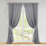 Classic Modern Solid Room Darkening Blackout Curtain Panels, Set of 2