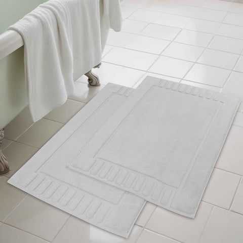 Leo Cotton Modern Absorbent Heavy Washable Bath Mat Set of 2