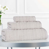 Mika Smart Twist Viscose Cotton Blend Textured Ribbed 3 Piece Set