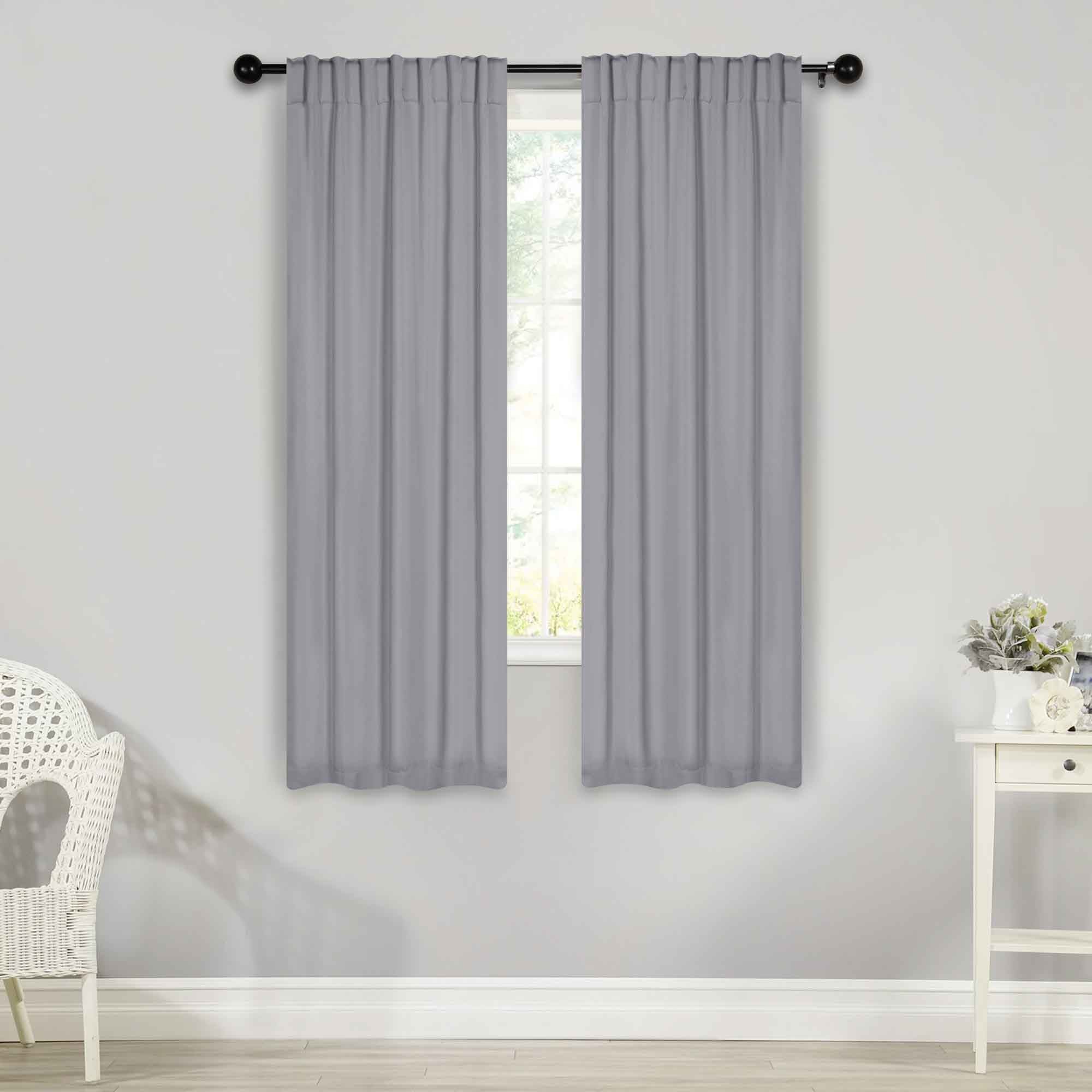 Solid Room Darkening Blackout Curtain Panels, Back Tabs, Set of 2