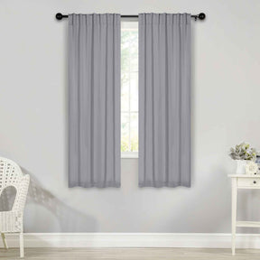 Solid Room Darkening Blackout Curtain Panels, Back Tabs, Set of 2