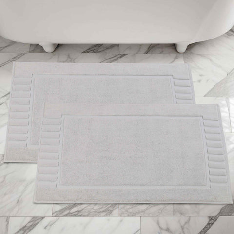 Leo Cotton Modern Absorbent Heavy Washable Bath Mat Set of 2