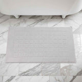 Nora Cotton Thick Solid Checkered Washable Bath Mat Set of 2