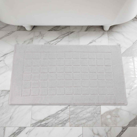 Nora Cotton Thick Solid Checkered Washable Bath Mat Set of 2