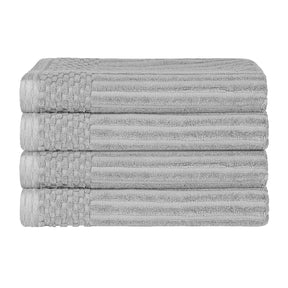 Soho Ribbed Cotton Absorbent Bath Towel Set of 4