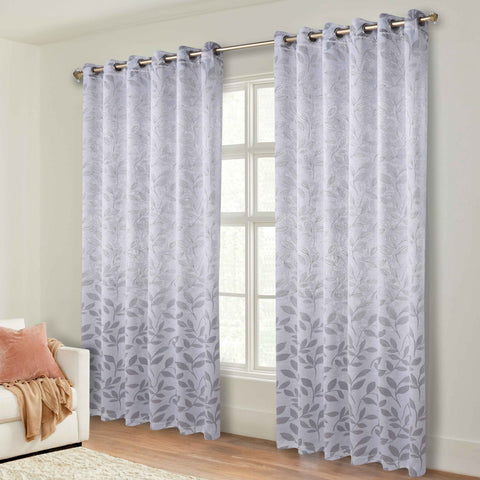 Blackout Curtains Leaves Pattern Room Darkening Grommet 2 Panels