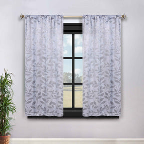 Leaves Room Darkening Washable Blackout Curtain Panels, Set of 2