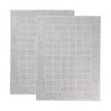 Nora Cotton Thick Solid Checkered Washable Bath Mat Set of 2