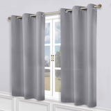 Classic Modern Solid Room Darkening Blackout Curtain Panels, Set of 2