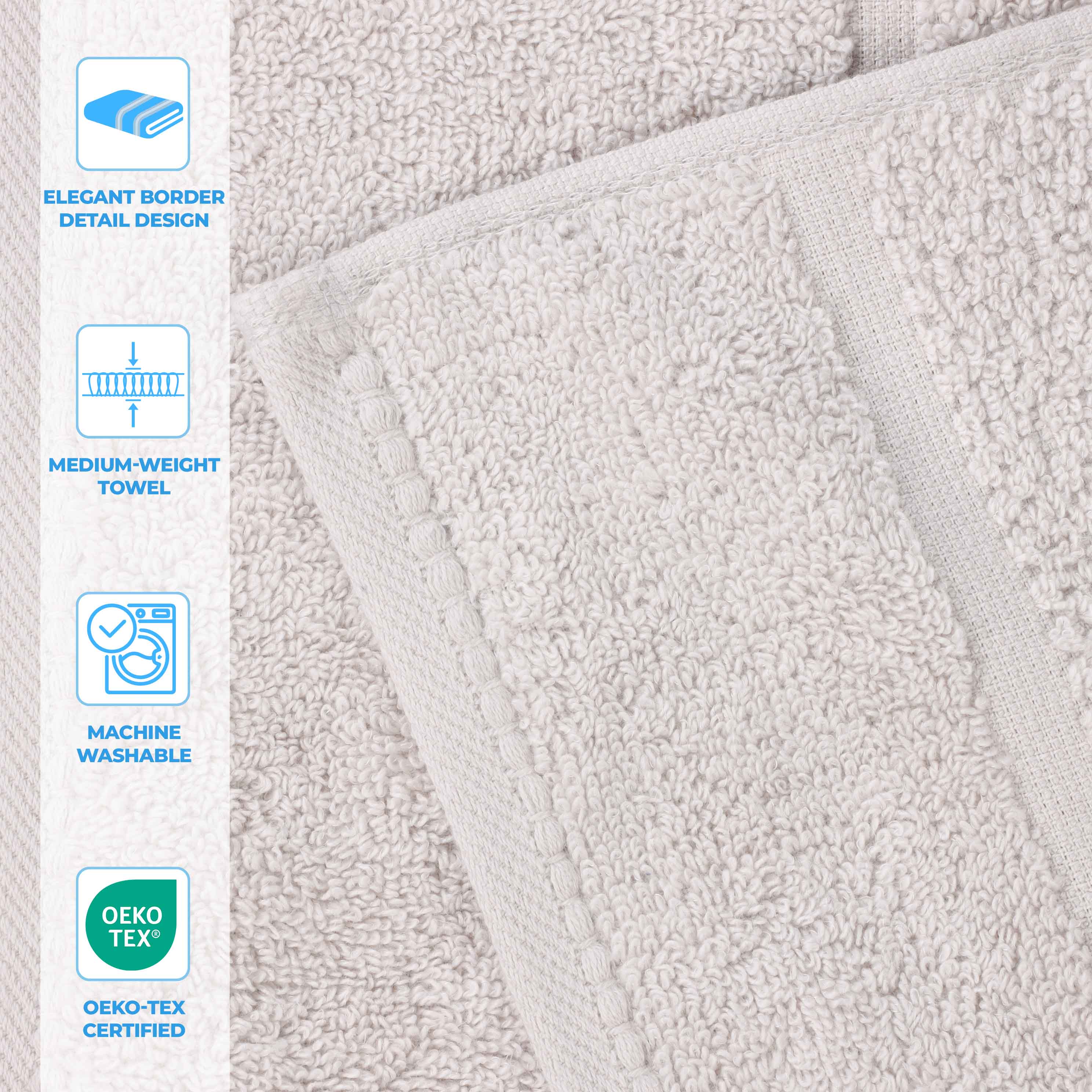 Mile Smart Twist Viscose Cotton Blend Solid 9 Piece Towel Set