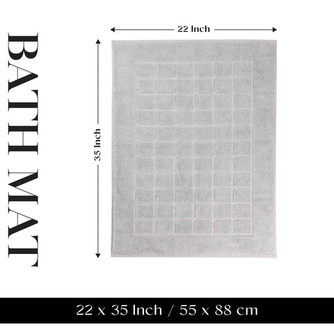 Nora Cotton Thick Solid Checkered Washable Bath Mat Set of 2