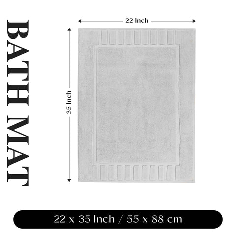 Leo Cotton Modern Absorbent Heavy Washable Bath Mat Set of 2