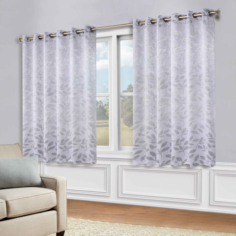 Blackout Curtains Leaves Pattern Room Darkening Grommet 2 Panels