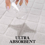 Nora Cotton Thick Solid Checkered Washable Bath Mat Set of 2