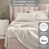 1200 Thread Count Cotton Rich Bed Sheet Set Solid Deep Pocket