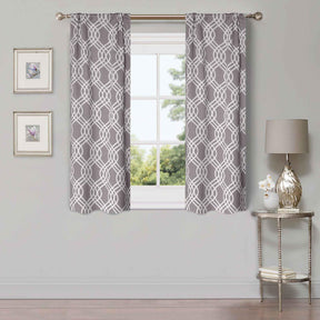 Ribbon Trellis Washable Room Darkening Blackout Curtains, Set of 2