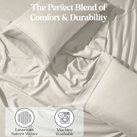 1200 Thread Count Cotton Rich Bed Sheet Set Solid Deep Pocket