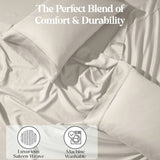 1200 Thread Count Cotton Rich Bed Sheet Set Solid Deep Pocket