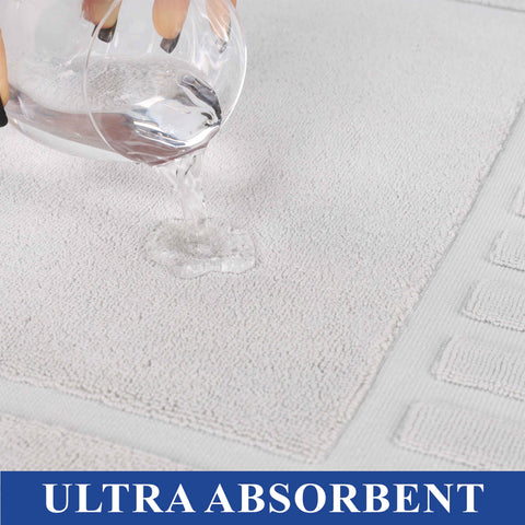 Leo Cotton Modern Absorbent Heavy Washable Bath Mat Set of 2