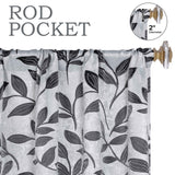 Leaves Room Darkening Washable Blackout Curtain Panels, Set of 2