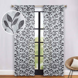 Leaves Room Darkening Washable Blackout Curtain Panels, Set of 2