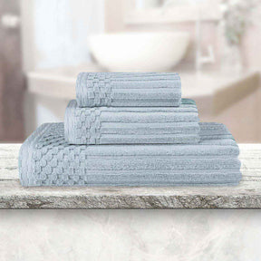 Soho Ribbed Cotton Absorbent 3 Piece Assorted Towel Set