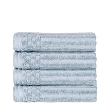 Soho Ribbed Cotton Super Absorbent 4 Piece Hand Towel Set