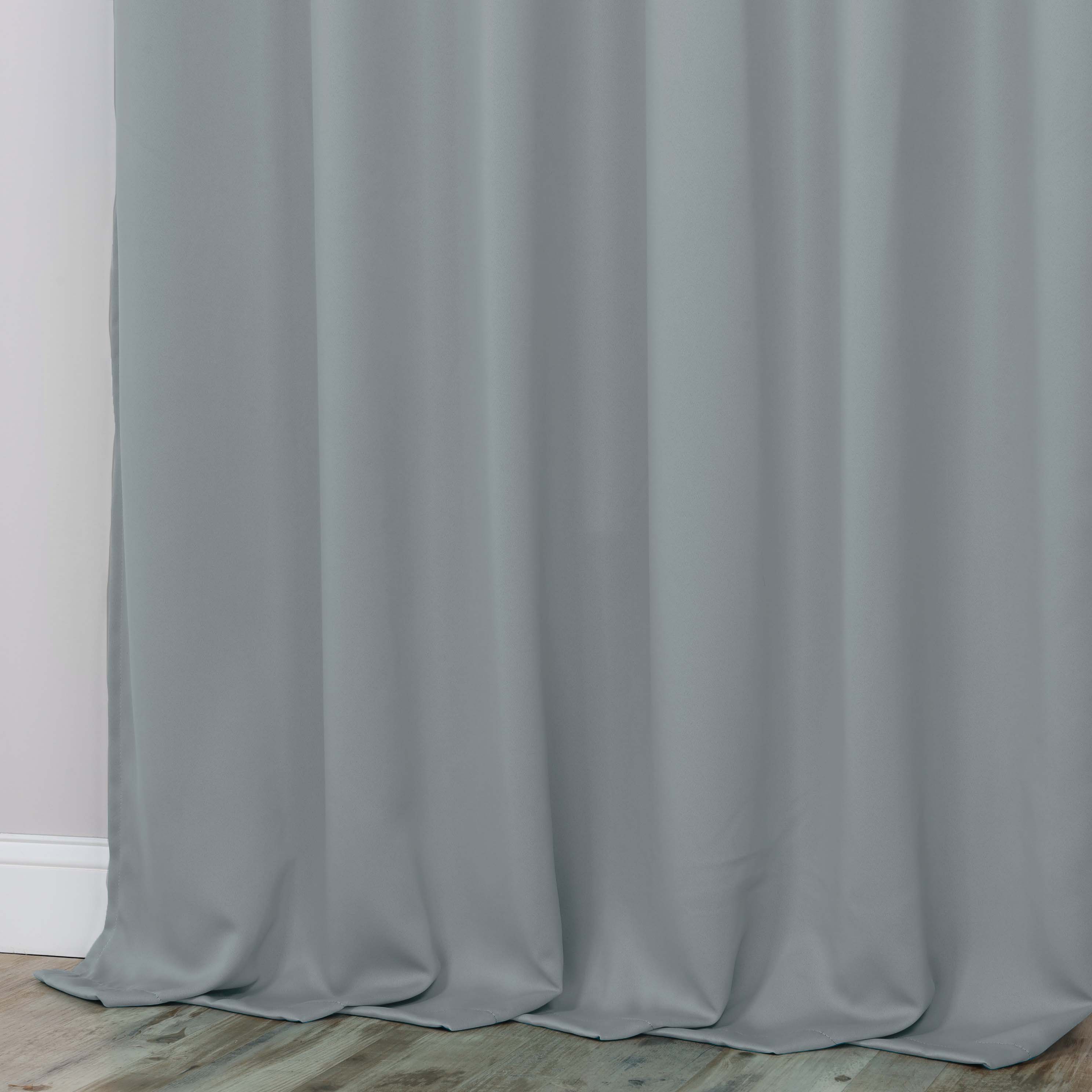 Classic Modern Solid Room Darkening Blackout Curtain Panels, Set of 2