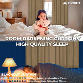Solid Room Darkening Rod Pocket Blackout Curtain Panels, Set of 2