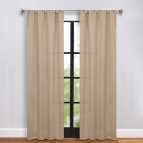 Solid Room Darkening Rod Pocket Blackout Curtain Panels, Set of 2
