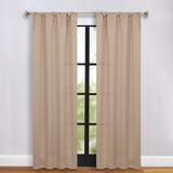 Solid Room Darkening Rod Pocket Blackout Curtain Panels, Set of 2