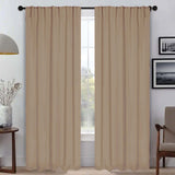 Blackout Window Curtains Solid Room Darkening Back Tab Set of 2