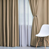 Solid Machine Washable Room Darkening Blackout Curtains, Set of 2
