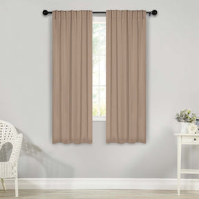 Solid Room Darkening Blackout Curtain Panels, Back Tabs, Set of 2