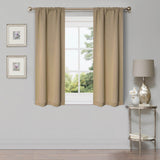 Solid Machine Washable Room Darkening Blackout Curtains, Set of 2