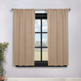 Solid Room Darkening Rod Pocket Blackout Curtain Panels, Set of 2