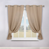 Classic Modern Solid Room Darkening Blackout Curtain Panels, Set of 2