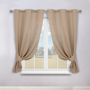 Classic Modern Solid Room Darkening Blackout Curtain Panels, Set of 2