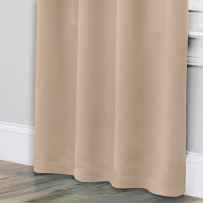 Solid Room Darkening Rod Pocket Blackout Curtain Panels, Set of 2