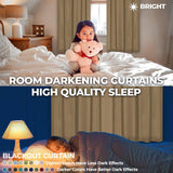 Solid Machine Washable Room Darkening Blackout Curtains, Set of 2