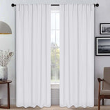 Blackout Window Curtains Solid Room Darkening Back Tab Set of 2