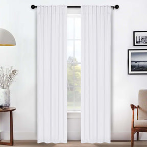 Solid Room Darkening Blackout Curtain Panels, Back Tabs, Set of 2