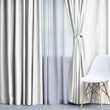 Solid Machine Washable Room Darkening Blackout Curtains, Set of 2