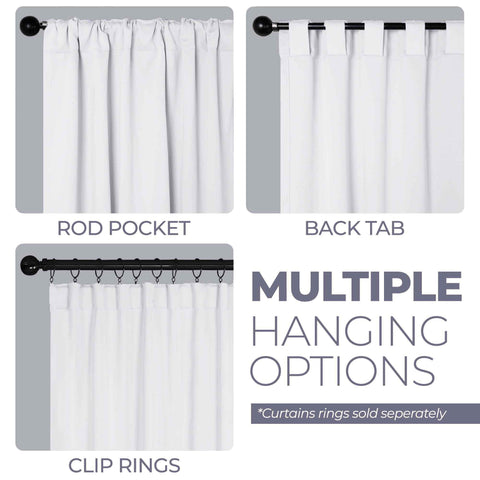 Blackout Window Curtains Solid Room Darkening Back Tab Set of 2
