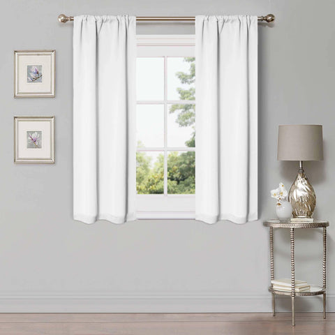 Solid Machine Washable Room Darkening Blackout Curtains, Set of 2
