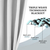 Solid Machine Washable Room Darkening Blackout Curtains, Set of 2