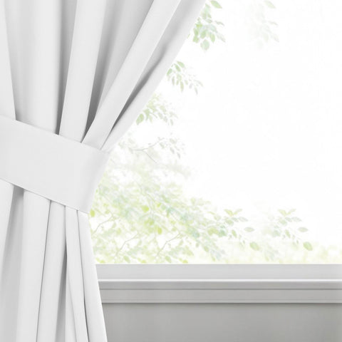 Classic Modern Solid Room Darkening Blackout Curtain Panels, Set of 2