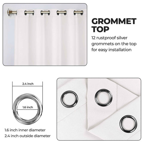 Classic Modern Solid Room Darkening Blackout Curtain Panels, Set of 2
